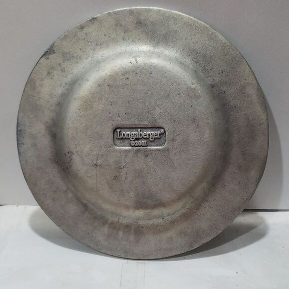 Vintage 2001 Longaberger Round Tray; Pewter; Acorns/Berries/Leaves; Fall. - Picture 3 of 4